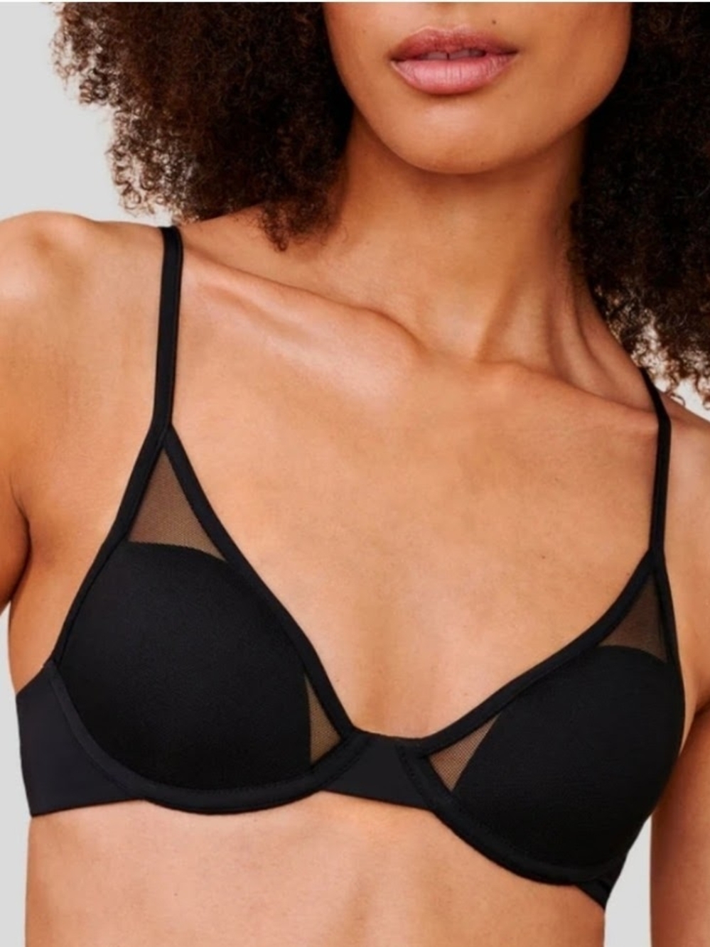 Pepper  Bra 34AA With Wire NWOT Black Mesh